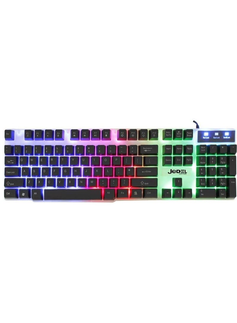 Jedel GK100 Colorful Lighting Keyboard and Mouse - Black - Image 3