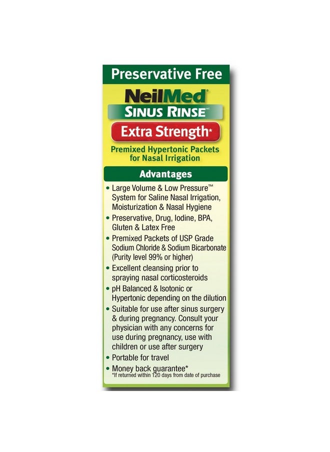 NeilMed NeilMed's Sinus Rinse Extra Strength Pre-Mixed Hypertonic Packets 70 Count Box  - Image 4