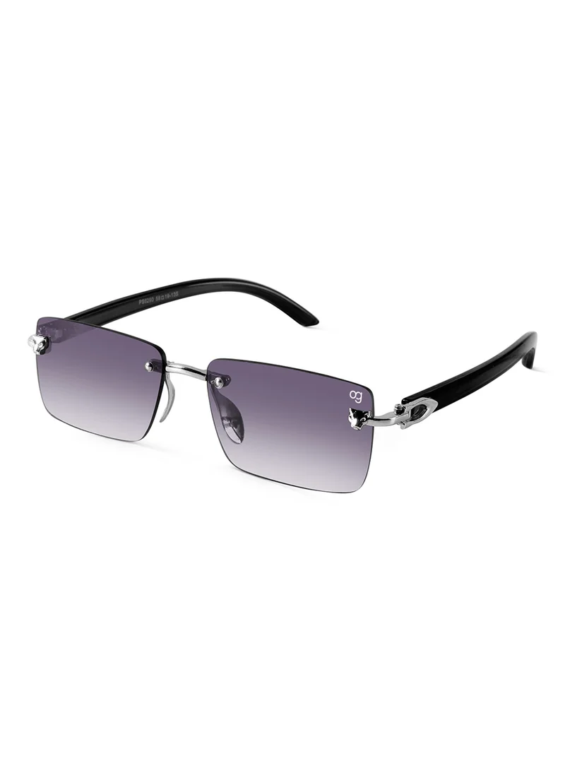 Woggles Xylo Silver Rimless Rectangle Sunglasses |Men & Women|100% UV Protection