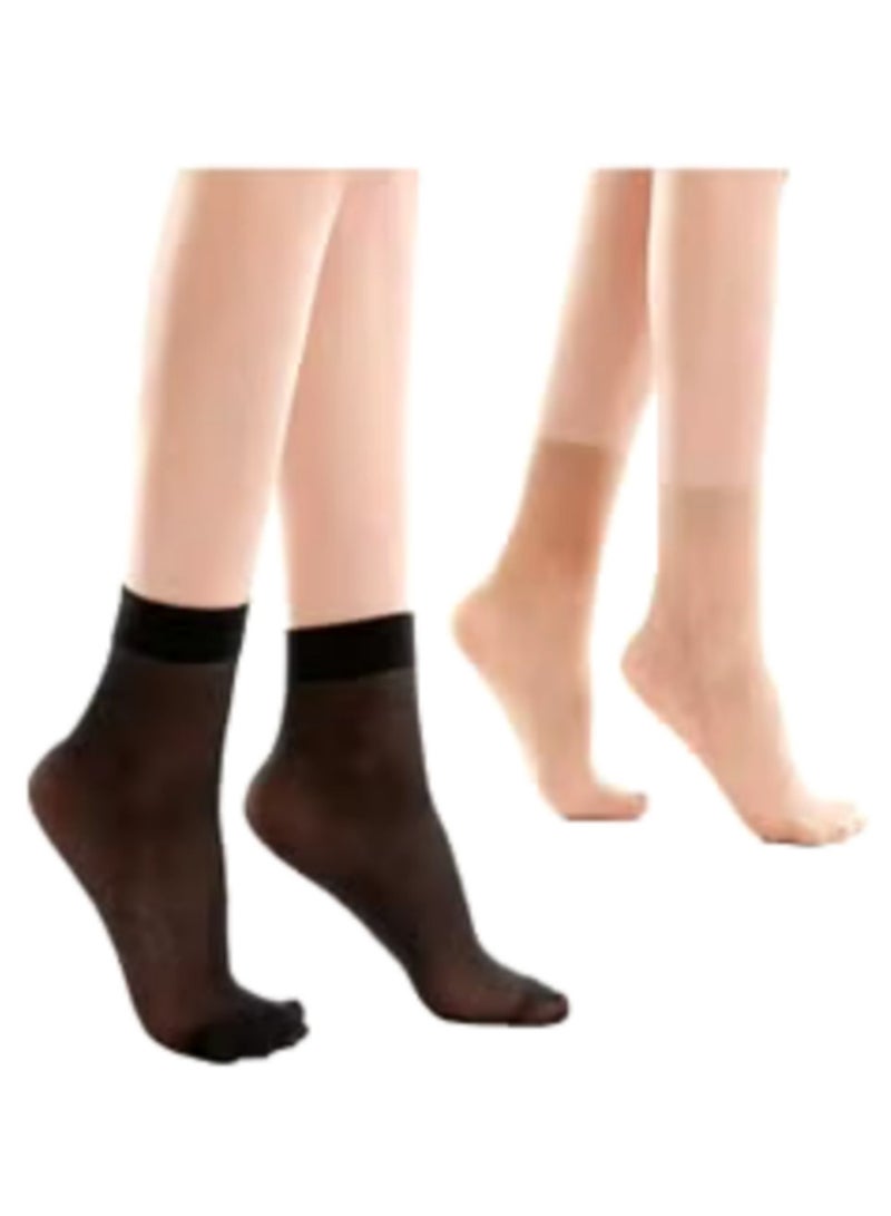 مجموعة من 2 ازواج من جوارب شفافة فوال محجبات قصيرة - Image 1