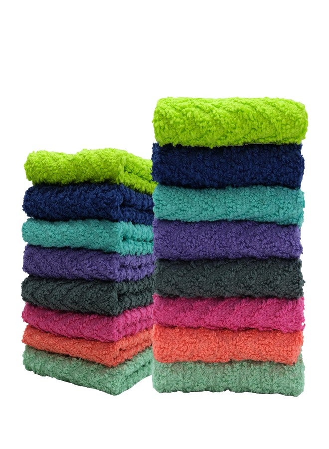 ZUPERIA Zigzag Multicolor Wash Cloths -16 Pack -12" x 12"- Highly Absorbent Soft Washcloths for Face, Gym Towels, Hotel Spa Quality, Reusable & Multipurpose Wash Cloth Towels - Image 3