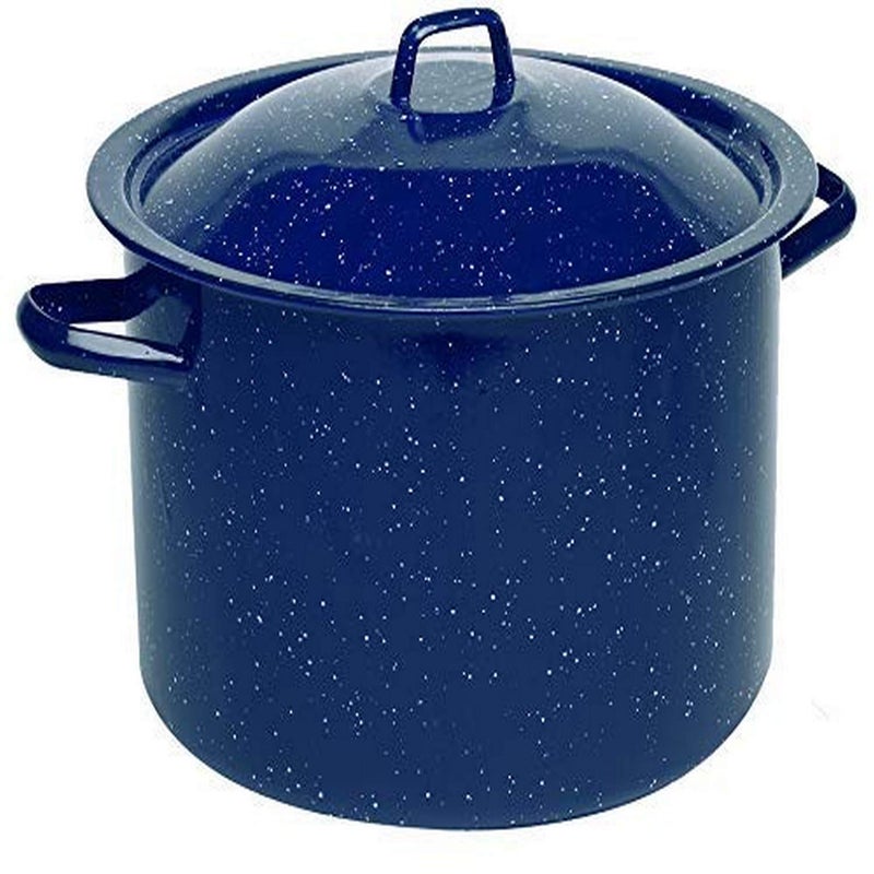 IMUSA USA Speckled Enamel Stock Pot 775Quart Blue