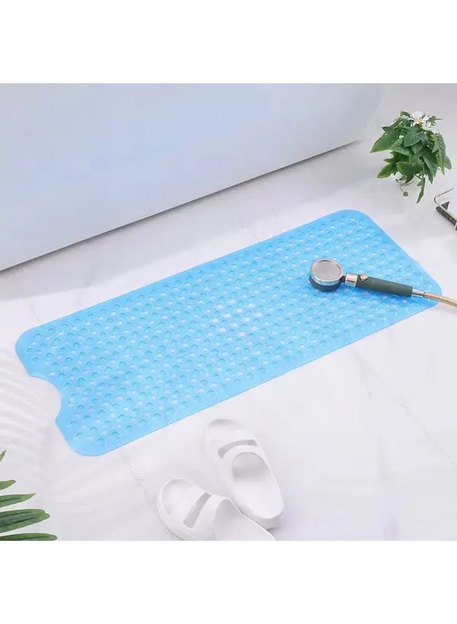 حصيرة حمام غير قابلة للانزلاق، مقاس كبير جداً - مع كؤوس شفط - من مادة الـ PVC - حصيرة أمان للاستحمام - سهلة التنظيف - غسل يدوي فقط - اللون أزرق - مقاس 15 × 75 × 39.37 بوصة - حصيرة أرضية مانعة للانزلاق للحمام - Image 4