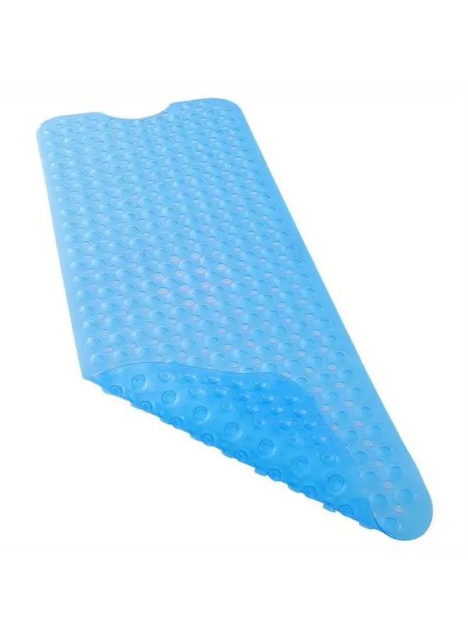 حصيرة حمام غير قابلة للانزلاق، مقاس كبير جداً - مع كؤوس شفط - من مادة الـ PVC - حصيرة أمان للاستحمام - سهلة التنظيف - غسل يدوي فقط - اللون أزرق - مقاس 15 × 75 × 39.37 بوصة - حصيرة أرضية مانعة للانزلاق للحمام - Image 5