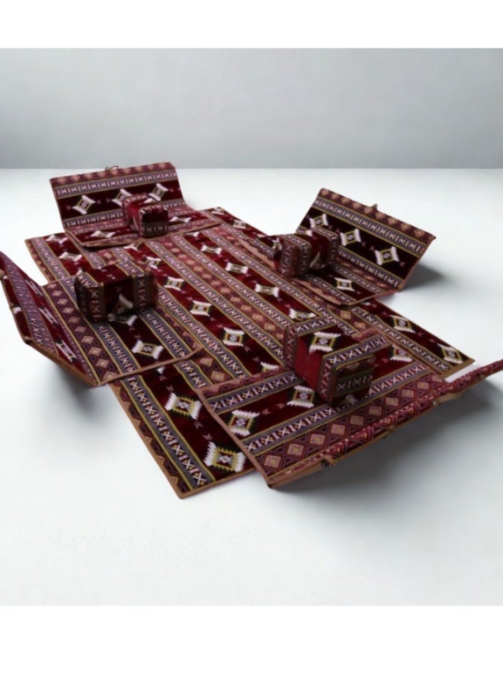 سمارت هوم طقم جلسة أرضية 9 قطع – فرشة أرضية مقاس 300×200 سم مع 4 كراسي أرضية مقاس 120 سم لشخصين و4 مراكي مريحة، جلسة عربية عصرية للمنزل والاستقبال - Image 1