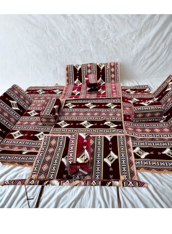 سمارت هوم طقم جلسة أرضية 9 قطع – فرشة أرضية مقاس 300×200 سم مع 4 كراسي أرضية مقاس 120 سم لشخصين و4 مراكي مريحة، جلسة عربية عصرية للمنزل والاستقبال - Image 4