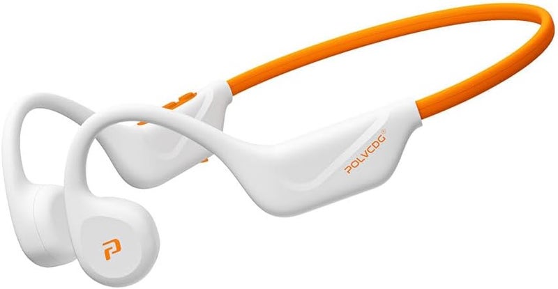 POLVCDG Bone Conduction Headphones,Open Ear Headphones with Mic,Wireless Bluetooth Running Headphones,IPX6 Waterproof Earbuds,Type-C Quick Charging Earphones for Sports Workout Hiking Cycling Gift (White) - Image 1