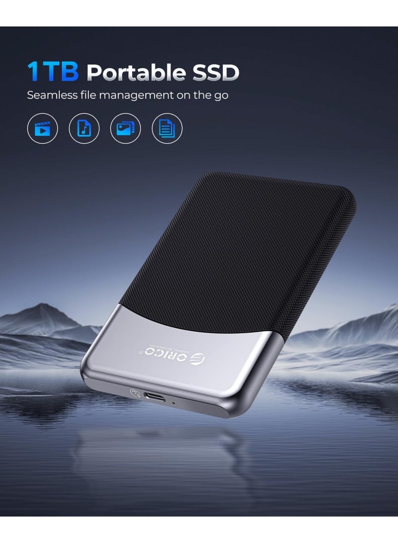 Orico ORICO 1TB External SSD with 2 in 1 USB C Cable, Portable Solid State Drive USB 3.2 Gen 1 Up to 460MB/s, Dust and Drop Resistance, Reliable Storage for USB-C Smartphone, PC, Tablet, Labtop - M25PRO - Image 2