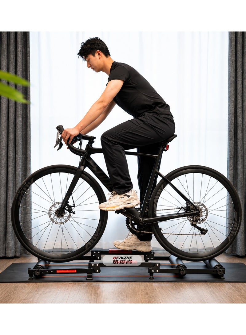 Kinetic Foldable Bicycle Roller Trainer 3-Roller Indoor Cycling Training Stand, Quiet Bike Roller for Road & MTB Bikes, Balance Training, Portable Home Exercise Trainer Indoor Cycling Bicycle Roller with Resistance for MTB Road Bike Exercise - Image 4