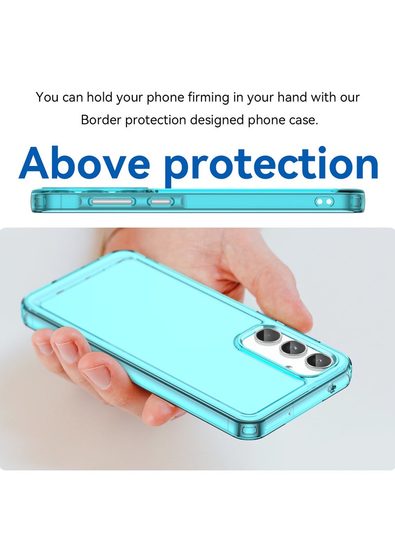 URBBKING - Soft Clear Flexible TPU Phone Cases, Shockproof Transparent Bumper Cover Slim Thin Phone Case for Samsung Galaxy A55 5G Blue - Image 1