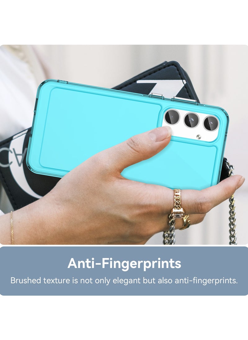 URBBKING - Soft Clear Flexible TPU Phone Cases, Shockproof Transparent Bumper Cover Slim Thin Phone Case for Samsung Galaxy A55 5G Blue - Image 1