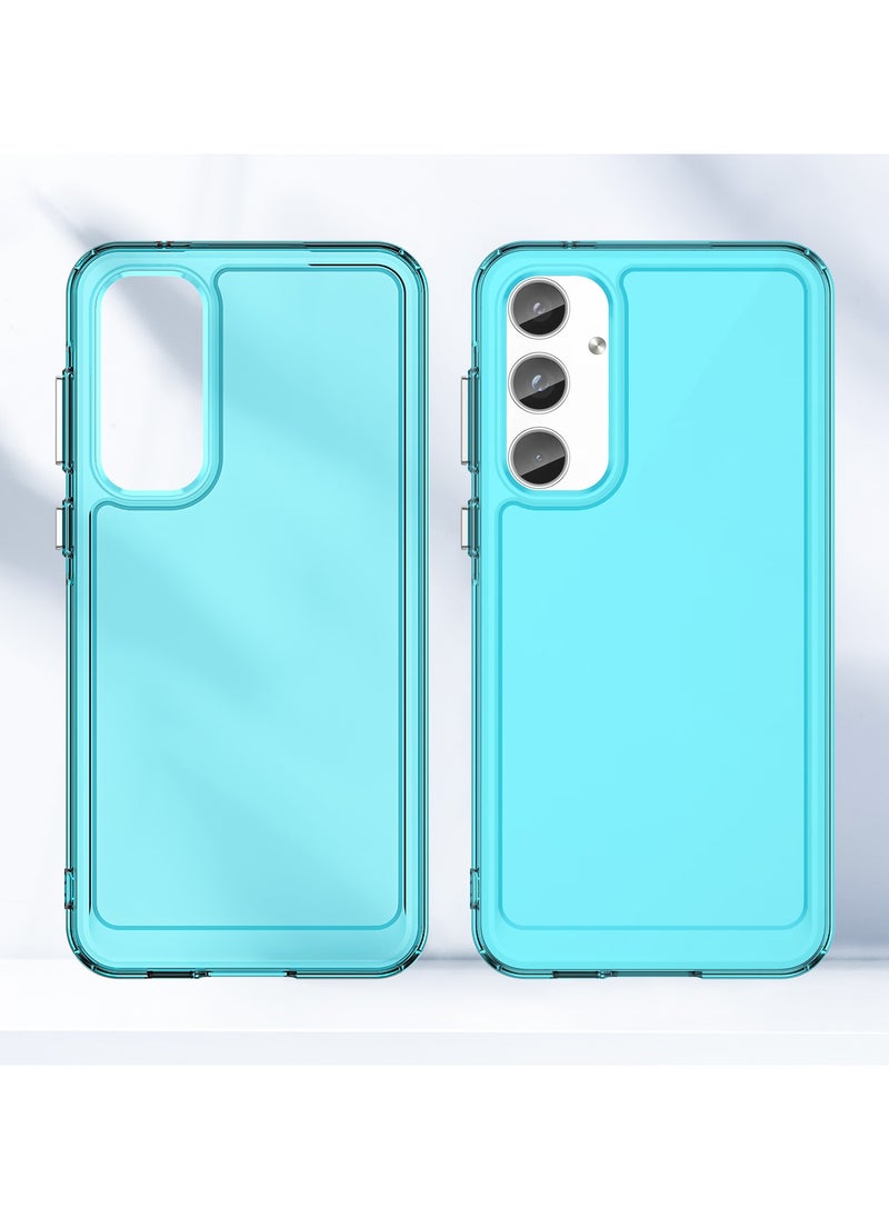 URBBKING - Soft Clear Flexible TPU Phone Cases, Shockproof Transparent Bumper Cover Slim Thin Phone Case for Samsung Galaxy A55 5G Blue - Image 1