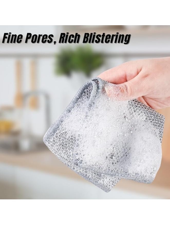 Spaceshoop Multipurpose Wire Dishwashing Rags for Wet and Dry Stainless Steel Scrubber Non-Scratch Wire Dishcloth for Washing Dishes Sinks Counters Easy Rinsing Machine Washable Pack 1 - Image 1
