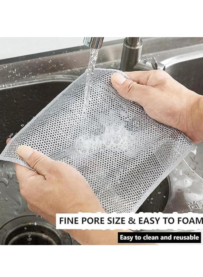 Spaceshoop Multipurpose Wire Dishwashing Rags for Wet and Dry Stainless Steel Scrubber Non-Scratch Wire Dishcloth for Washing Dishes Sinks Counters Easy Rinsing Machine Washable Pack 1 - Image 2