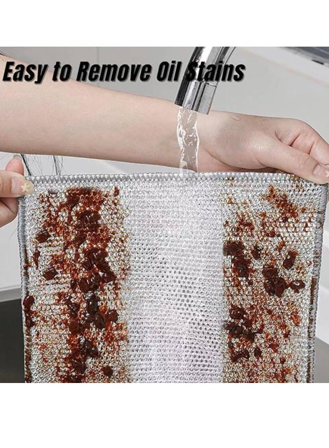 Spaceshoop Multipurpose Wire Dishwashing Rags for Wet and Dry Stainless Steel Scrubber Non-Scratch Wire Dishcloth for Washing Dishes Sinks Counters Easy Rinsing Machine Washable Pack 1 - Image 3