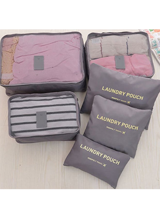 6-Piece Multi-Functional Organizer With Laundry Pouch Set Grey - Image 4