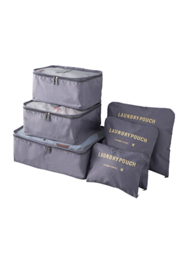 6-Piece Multi-Functional Organizer With Laundry Pouch Set Grey - Image 1