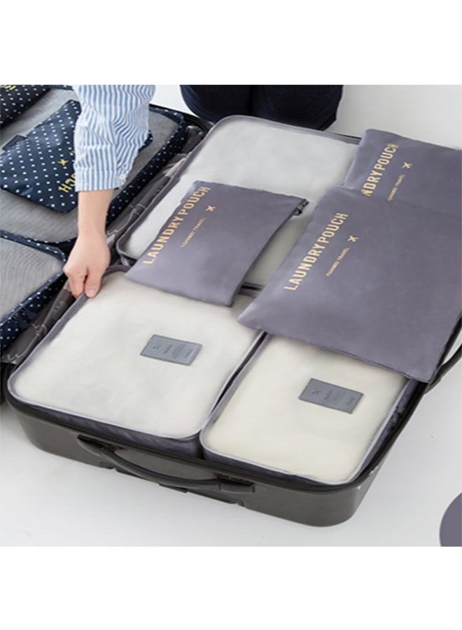 6-Piece Multi-Functional Organizer With Laundry Pouch Set Grey - Image 2
