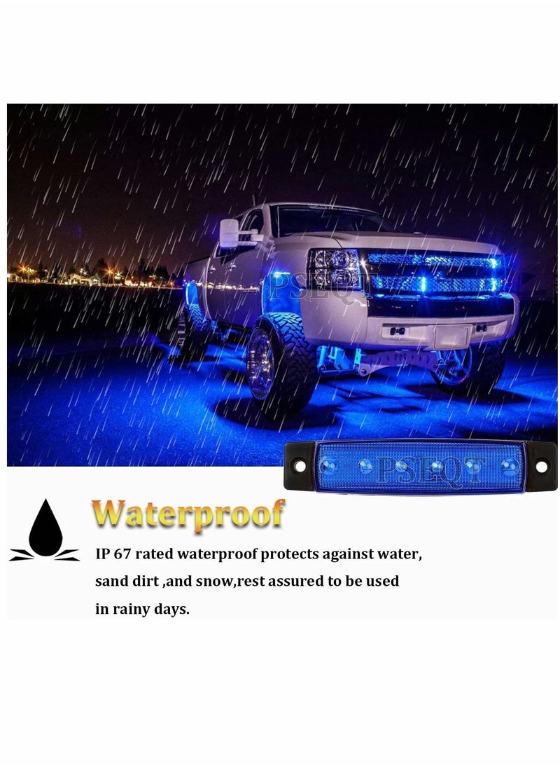 Y&D Car Lights, LED Rock Strip Exterior Underglow Wheel, Fender Well Lighting Kits, Waterproof, for Golf Cart Wrangler Offroad Truck RV UTV ATV Snowmobile, 10 Pcs (Blue)  - Image 3