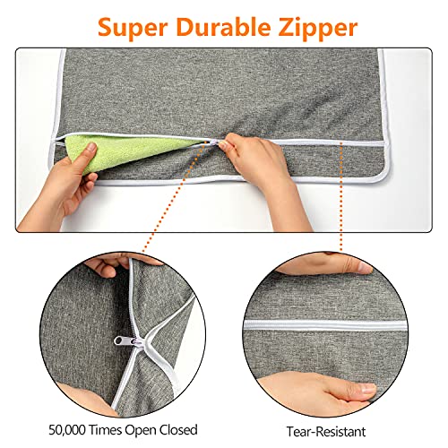 ANSTROUT XL Hanging Laundry Hamper, Extra Large Tear-resistance Door Hamper with 2 Types Hooks for Dirty Clothes, Save Bathroom Space Hanging Laundry Bag (36.5x 22 Inch,Grey) - Image 4