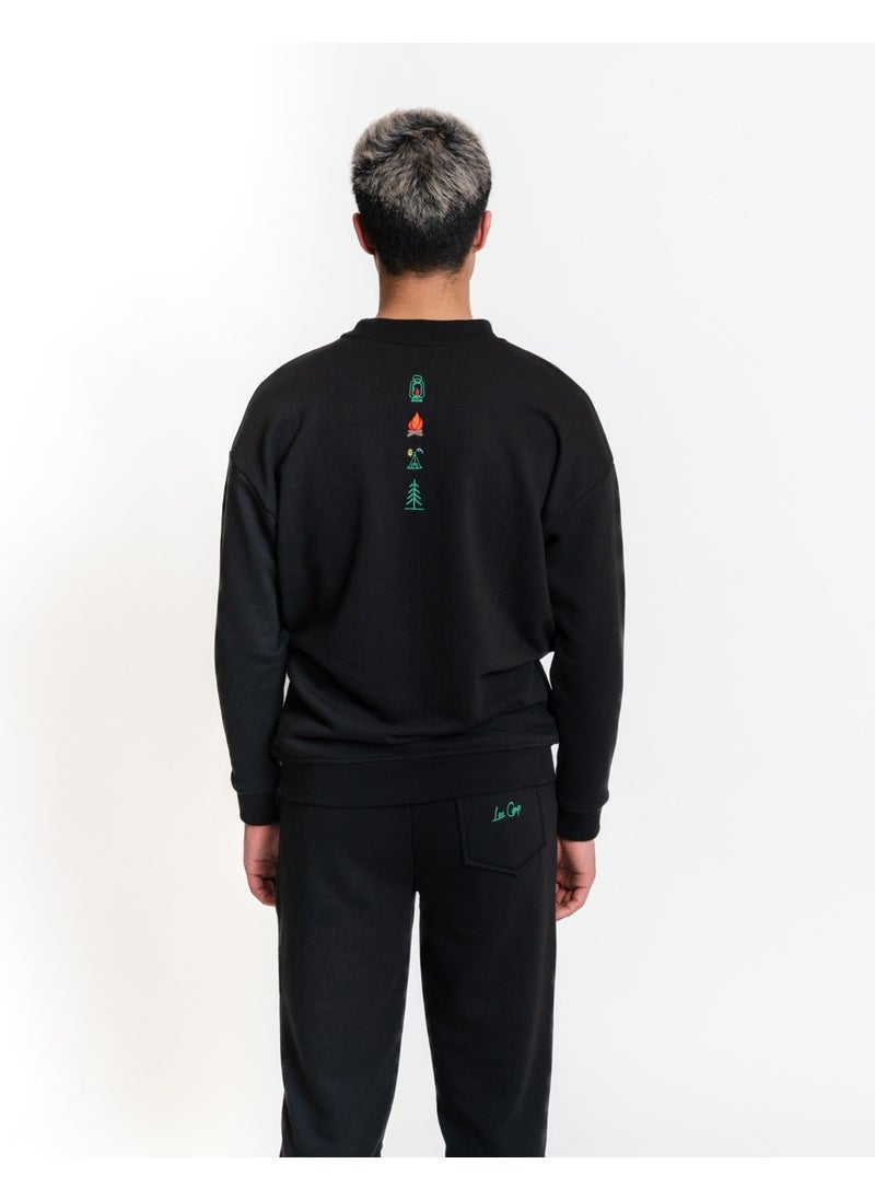 Luo Camp Sweatshirt 02 - Black Men's Tracksuit Top  - Image 2
