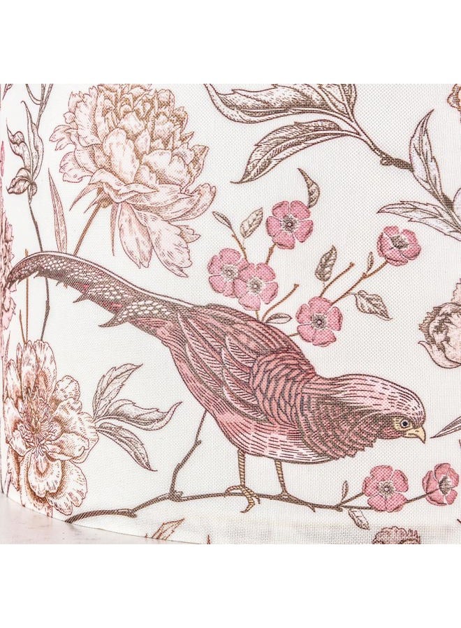 GO&SO 1 Pack Floral Bird Large Drum Lamp Shade,1.65"Spider E27 Base,16" x16" x12",Printed Pattern Design,DIY Assembly with Multi-Adapter (E26/E14/10mm),Ideal for Floor/Table Lamps/Pendant Lighting - Image 3