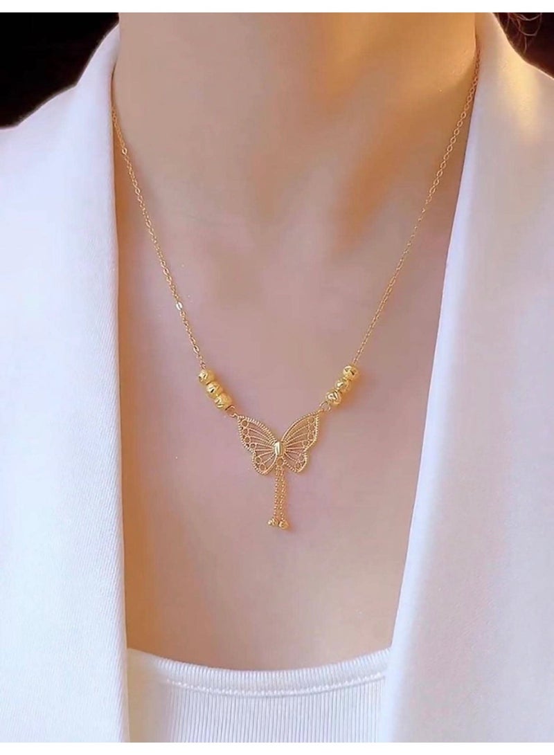 Casual collection Stylish Stainless Steel Gold Plated Necklace For Women - Image 1