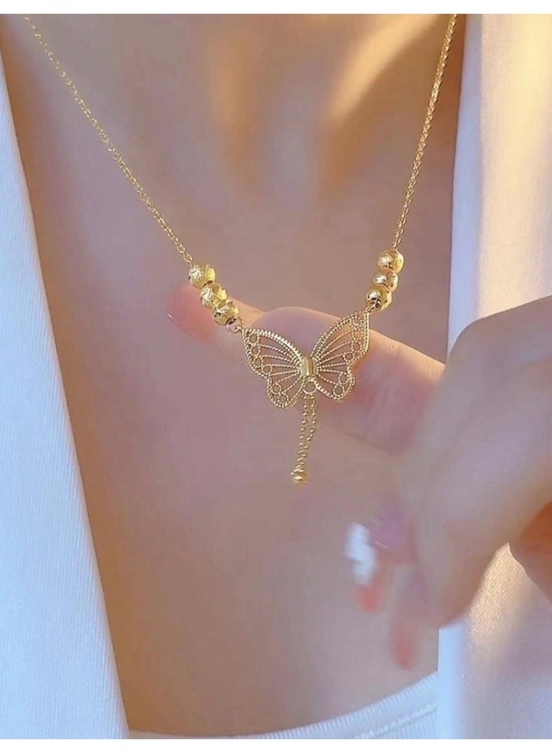 Casual collection Stylish Stainless Steel Gold Plated Necklace For Women - Image 4