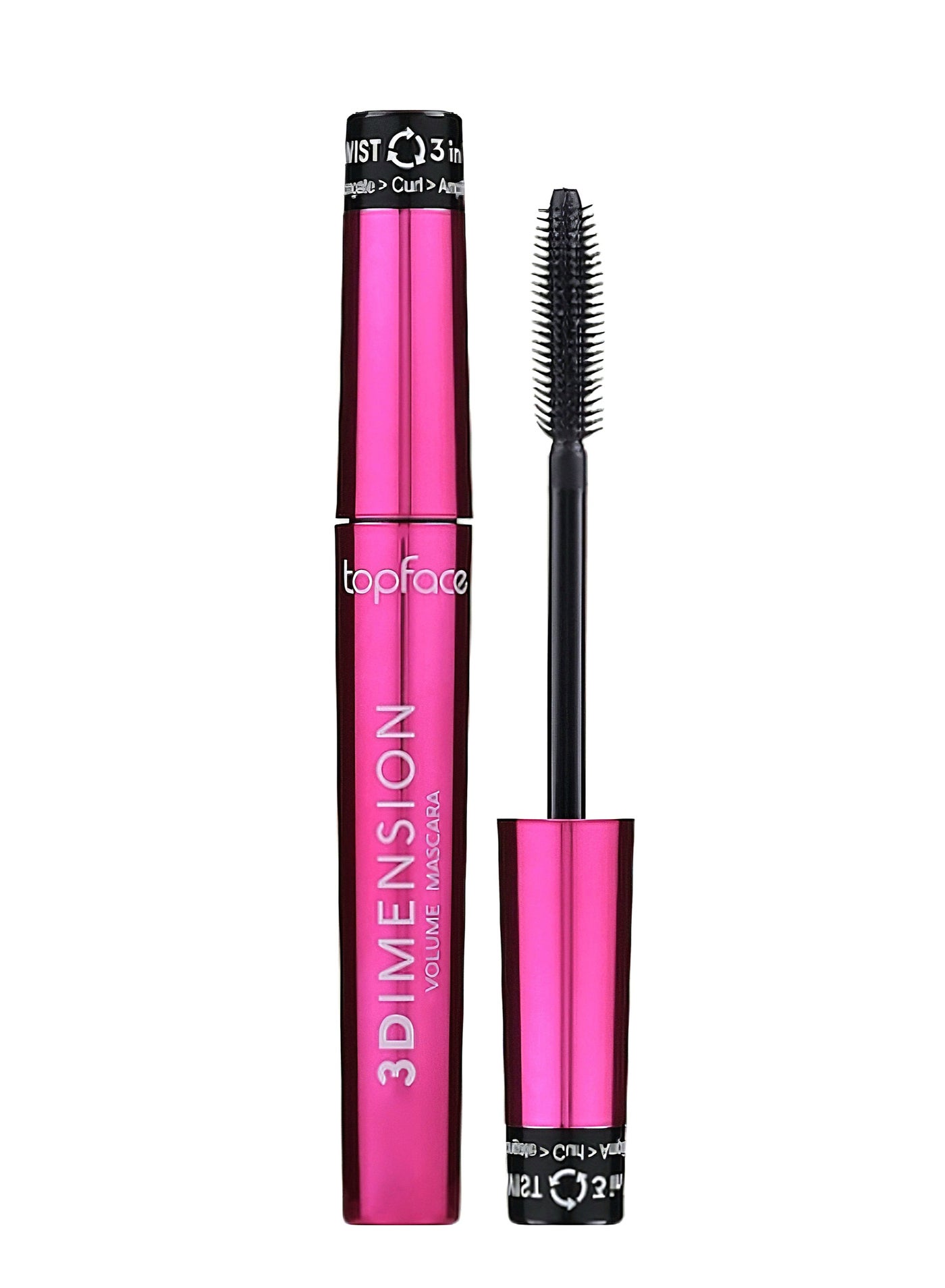 topface 3Dimension Volume Mascara 3 in 1 Twist Brush to Elongate Curl & Amplify Lashes