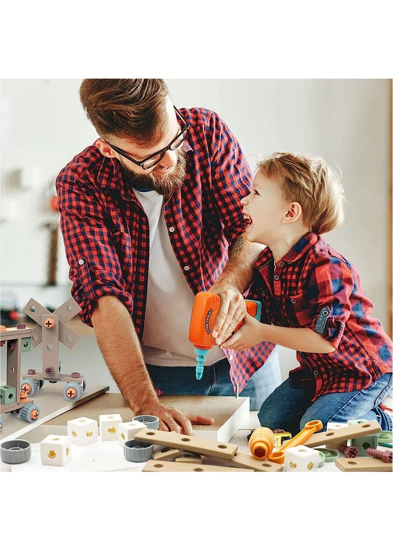 Soofam 144-Piece Kids Tool Set with Electric Drill Toddler Tool Set Pretend Play Construction Tool Kit(144 Piece Kids Tool Set) - Image 5