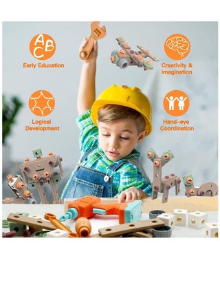 144-Piece Kids Tool Set with Electric Drill Toddler Tool Set Pretend Play Construction Tool Kit(144 Piece Kids Tool Set) - view 3