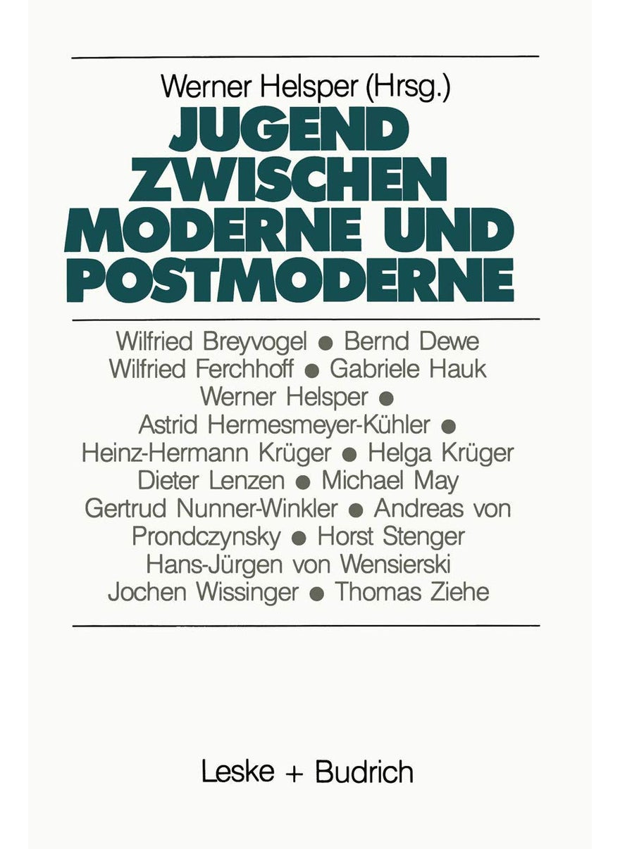 Jugend Zwischen Moderne Und Postmoderne 