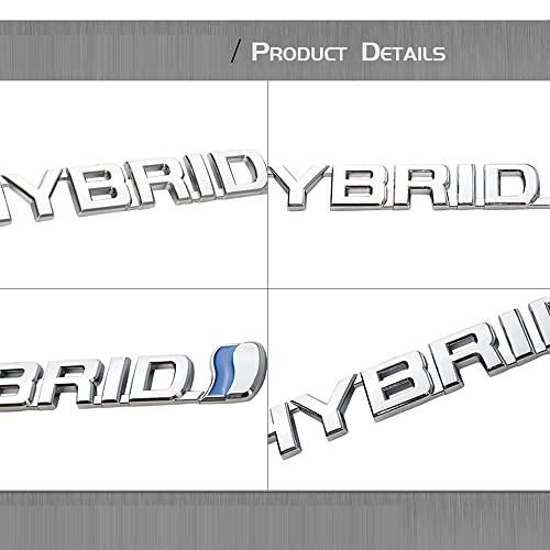 GO-OPP GO-UPP 3D Metal Hybrid Logo Car Side Fender Rear Trunk Emblem Badge Decals Sticker for Jeep Dodge Mercedes BMW Mustang Volvo Nissan VW Ford Honda Toyota Jaguar Car Decoration Accessories - Image 3