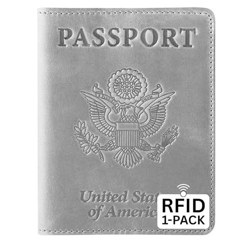 Ciana Passport Holder for Travel – PU Leather Passport Cover and Card Holder for Men & Women – Slim Passport Holder with Card Protector Slot, Travel Must Haves (Gray) - Image 1
