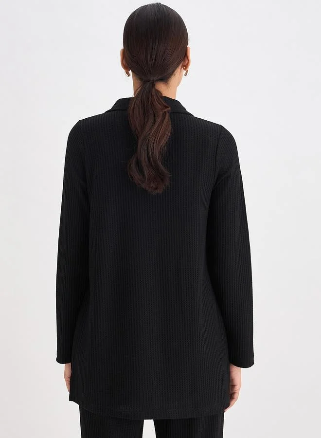 Femmella  Women Black Waffle Knit High Neck Top for Women | Best Price UAE