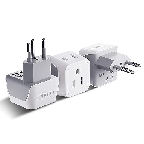 Ceptics Switzerland Travel Adapter Plug with Dual USA Input - Power - Type J (3 Pack) - Ultra Compact - Safe Grounded Perfect for Cell Phones, Laptops, Camera Chargers and More (CT-11A) - Image 1