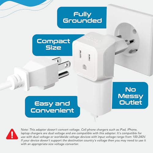 Ceptics Switzerland Travel Adapter Plug with Dual USA Input - Power - Type J (3 Pack) - Ultra Compact - Safe Grounded Perfect for Cell Phones, Laptops, Camera Chargers and More (CT-11A) - Image 5