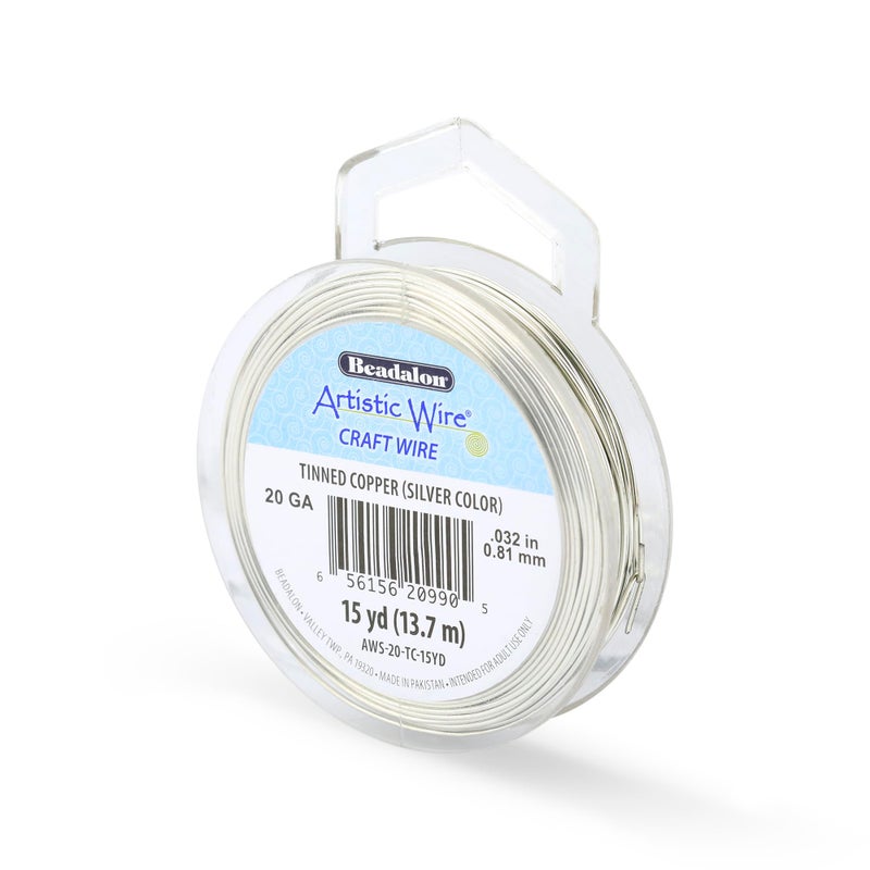Artistic Wire, 20 Gauge Tarnish Resistant Tinned Copper Craft Wire, 15 yd - Image 1