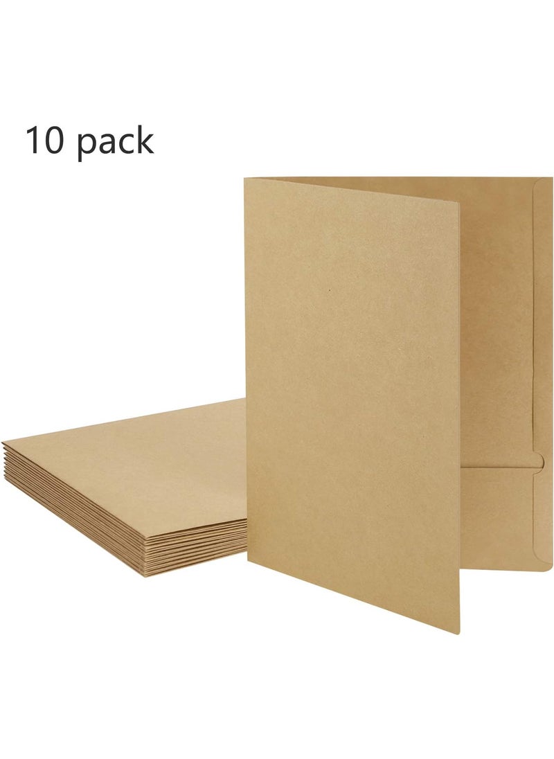 Starsouce Natural Kraft Paper TwoPockets Folder Eco Friendly A4 Size Paper Portfolios for School Home Office 10 Pack  - Image 3