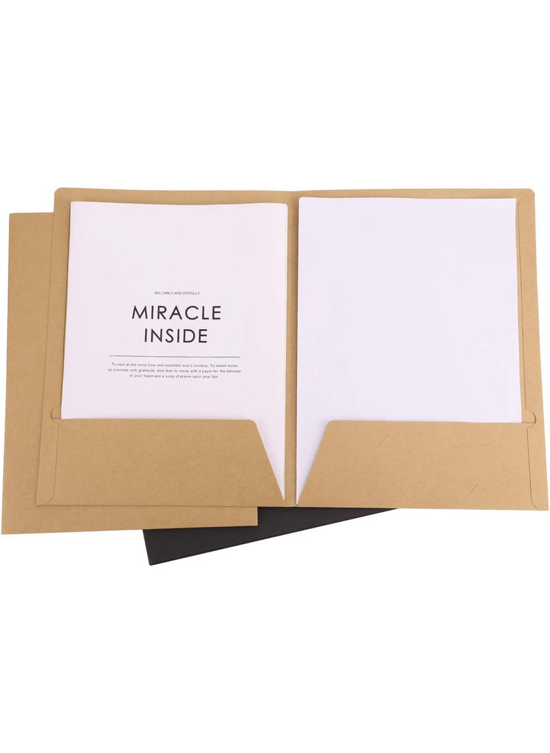 Starsouce Natural Kraft Paper TwoPockets Folder Eco Friendly A4 Size Paper Portfolios for School Home Office 10 Pack  - Image 2