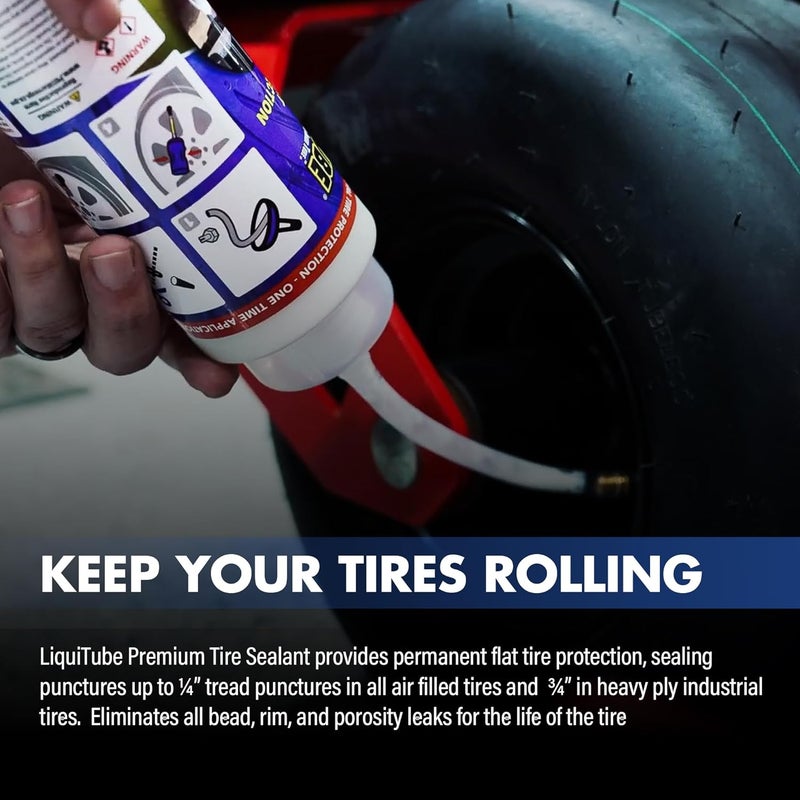 LiquiTube Premium Tire Sealant - Seals Instantly - Heavy Duty Premium Flat Tire Sealant - Maintains Air Pressure Year Round- Seals Bead, Rim, Porosity Leaks - Extends Tread Life Field tested quality - Image 1