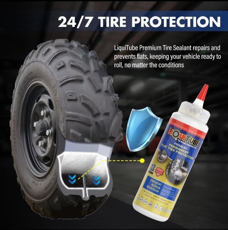 LiquiTube Premium Tire Sealant - Seals Instantly - Heavy Duty Premium Flat Tire Sealant - Maintains Air Pressure Year Round- Seals Bead, Rim, Porosity Leaks - Extends Tread Life Field tested quality - Image 2