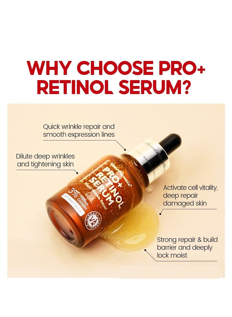 Vibrant Glamour Rapid Wrinkle Repair PRO+ Retinol Serum Wrinkles Anti-Aging Fine Lines Brighten & Whiten Delicate and Smooth Dull and Yellow Skin for Women 30ml - Image 4