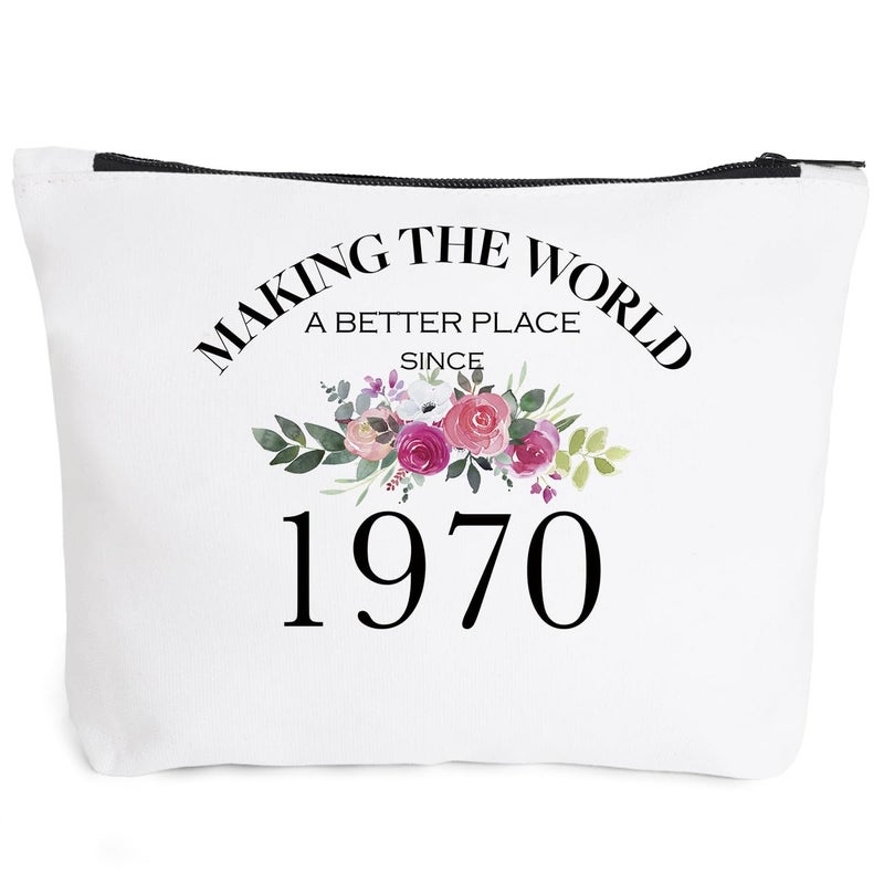 Fokongna 55th Birthday Gifts for Women Mom Grandma Aunt BFF Friends Teacher Boss Staff Colleague Coworker-Making The World Since 1970-55 Years Old Gifts Ideas For Women Turning 55 for Wife Sisters Her - Image 1
