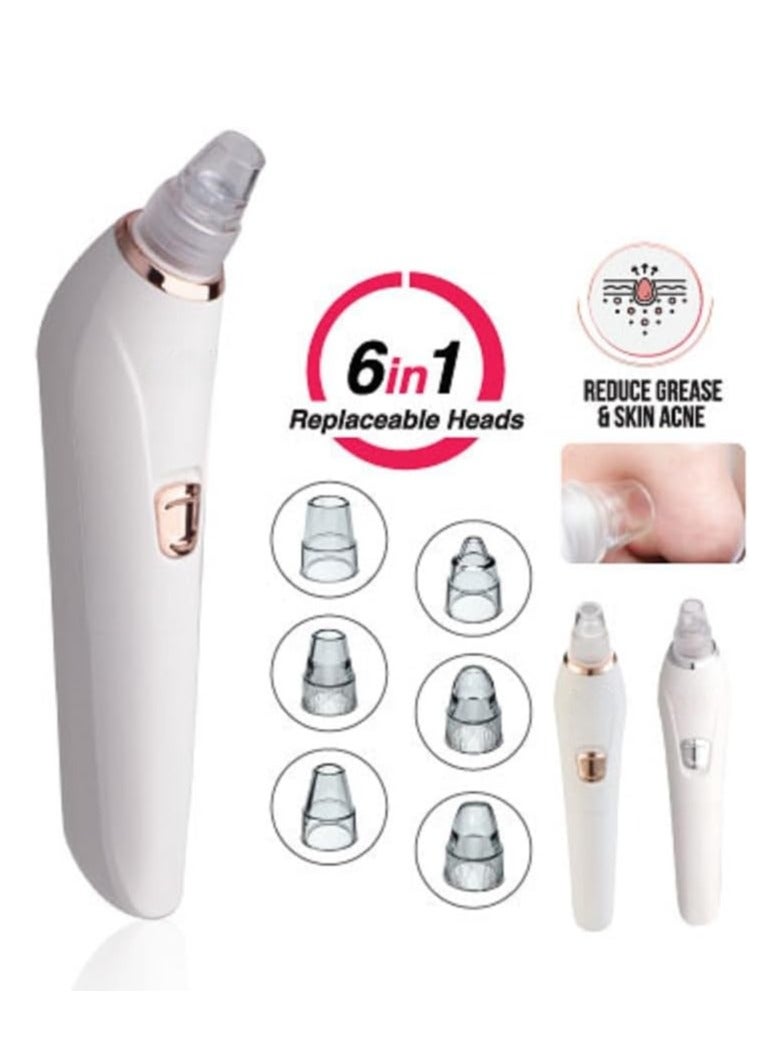 6-in-1 Pore Cleaner & Skin Vacuum – Blackhead Remover, Oil & Acne Reducer, Wrinkle Minimizer – Gentle Ergonomic Design, Adjustable Suction, Rechargeable Battery  - Image 2