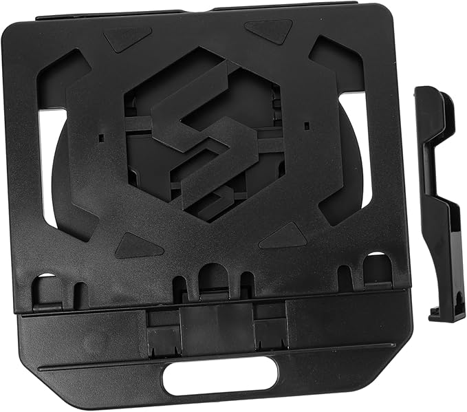 Black Laptop Stand with Phone Holder Portable Desktop Riser for Ergonomic Home Office Travel Use - Image 1