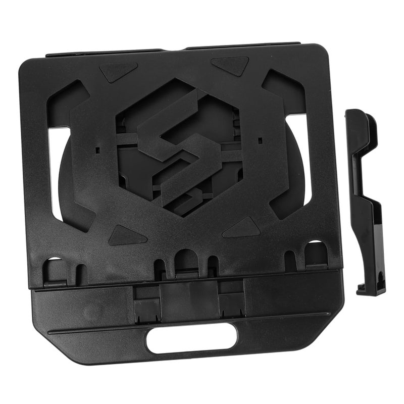 Black Laptop Stand with Phone Holder Portable Desktop Riser for Ergonomic Home Office Travel Use - Image 2