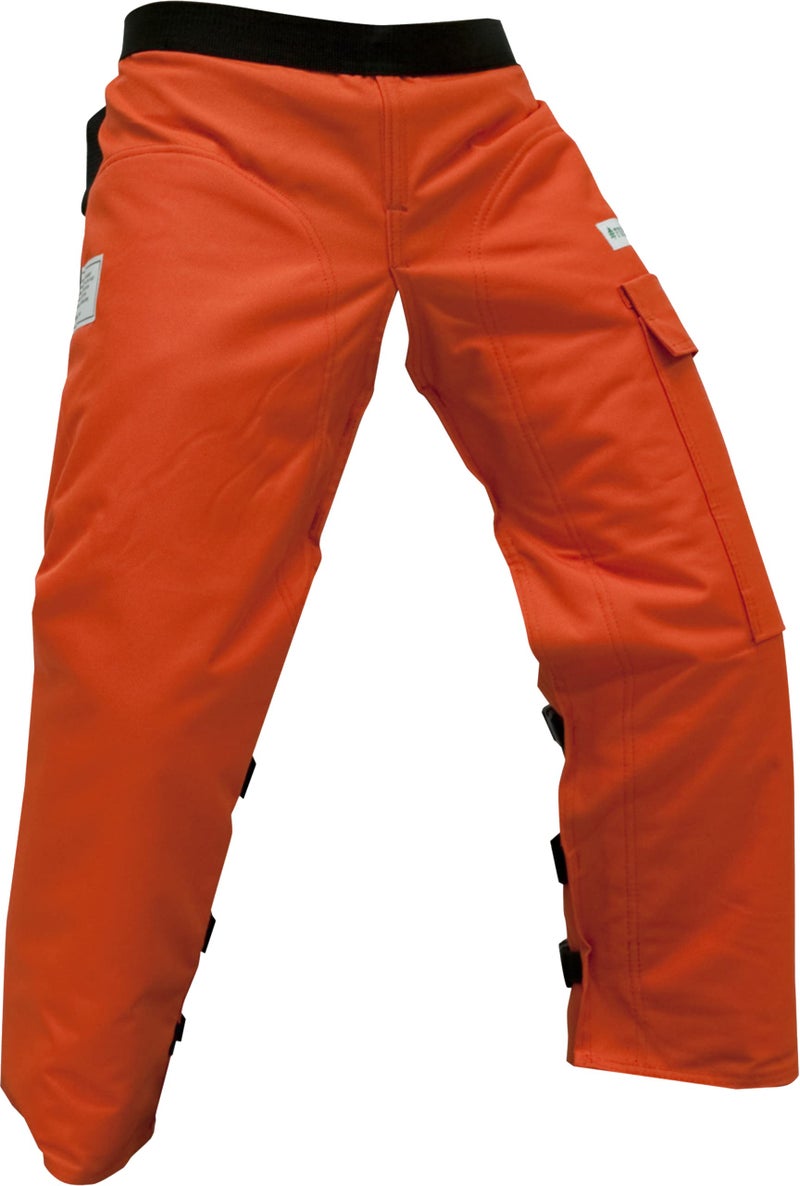 FORESTER Chainsaw Chaps for Men & Women | Apron Style Men's Chain Saw Chaps with Pocket & Adjustable Waist | Chainsaw Safety Equipment | Orange 37" - Image 4