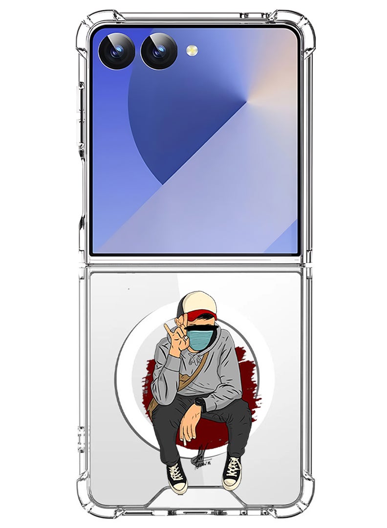 Theodor Magnetic Case for Samsung Galaxy Z Flip 7 Compatible with MagSafe Wireless Charging, Shockproof Phone Bumper Cover peace - Image 1