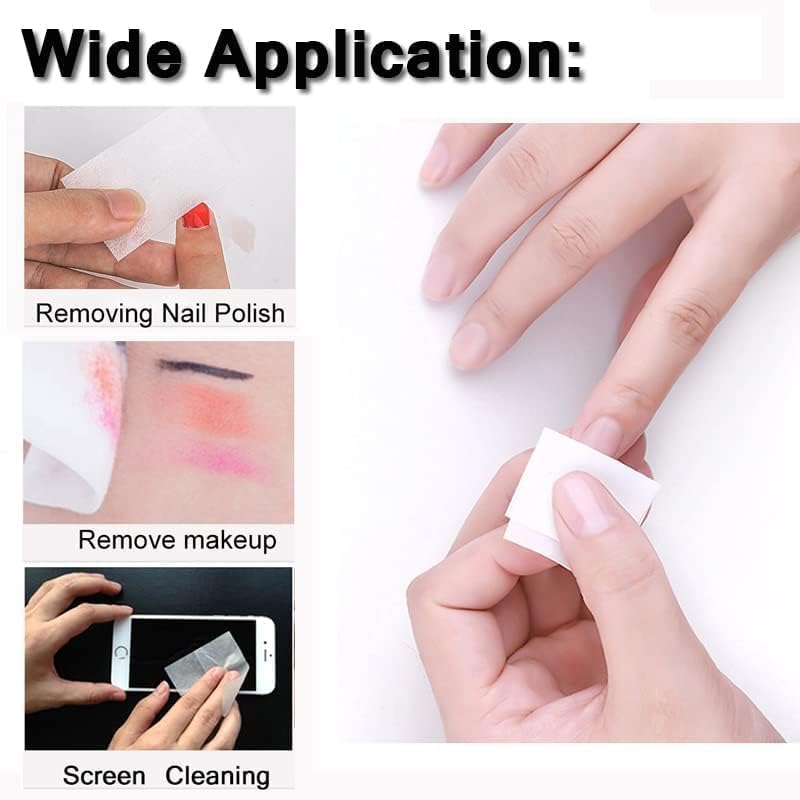 Dkriva 500 Lint Free Cotton Nail Wipes Dry Paper Pads Soft Absorbent Napkins For Nail Polish Gel Perfect Manicure Remover with 10 Pcs Nail Polish Remover Clips Multi Color - Image 4
